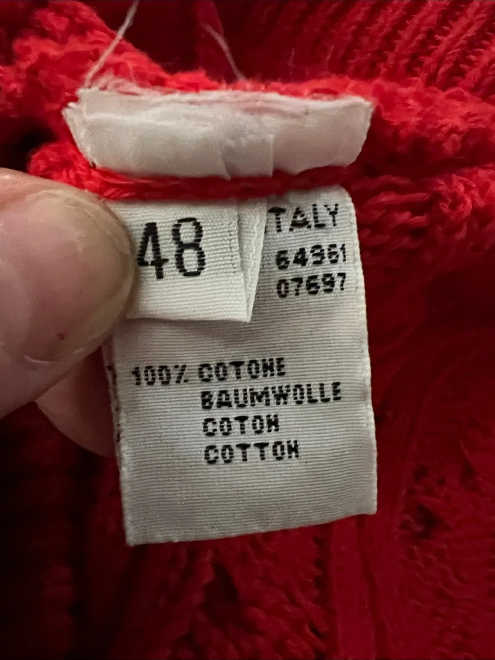 Vintage United Colors of Benetton Chunky Knit Cardigan Sweater Cotton Large